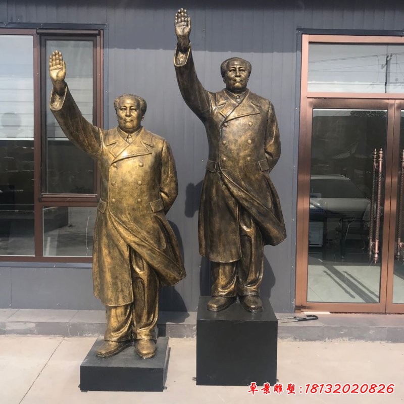 立式挥手毛主席铜雕
