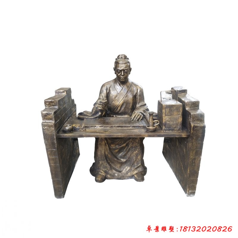 古代科举考试人物铜雕