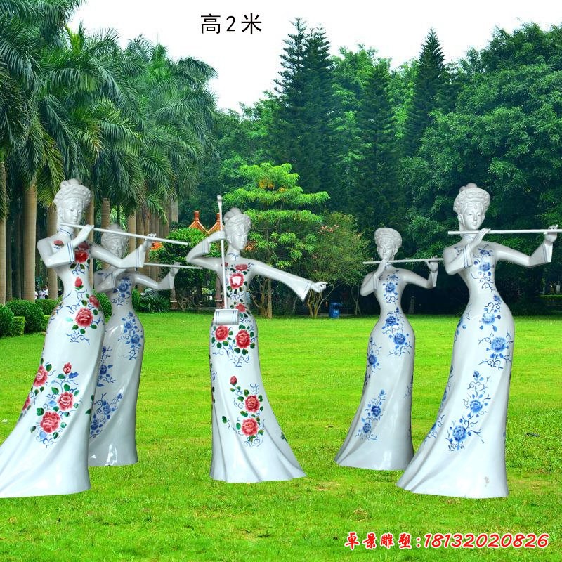玻璃钢彩绘音乐人物雕塑