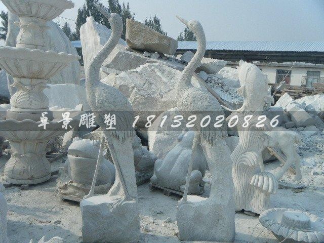大理石仙鹤雕塑公园动物石雕