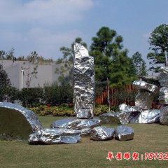 不锈钢园林太湖石雕塑