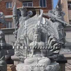 千手观音石雕，大理石千手观音菩萨雕塑
