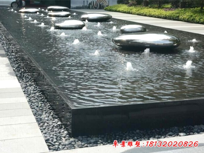 不锈钢水景鹅卵石雕塑