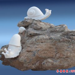蜗牛石雕，公园汉白玉蜗牛