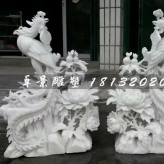凤凰石雕，汉白玉凤凰雕塑