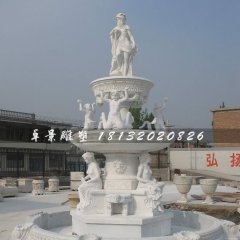 汉白玉喷泉雕塑，人物喷泉石雕