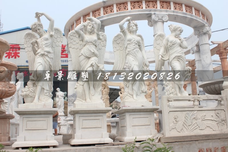 四季女神石雕，汉白玉四季女神雕塑
