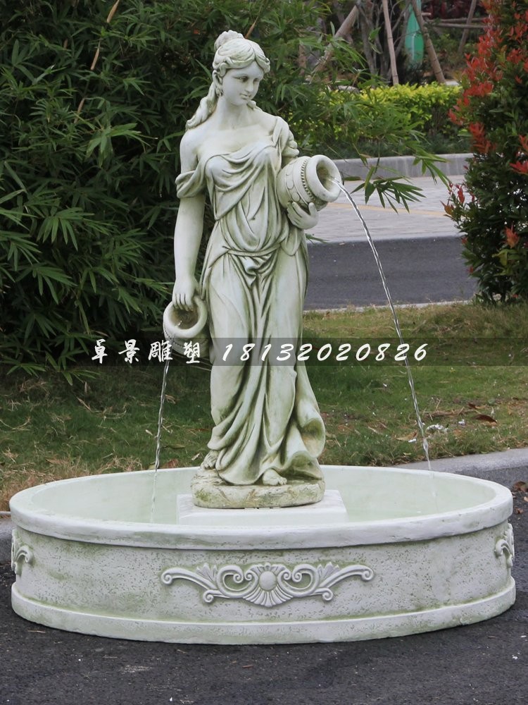 西方人物喷泉雕塑，公园景观雕塑