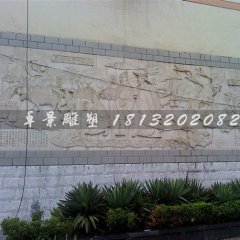 古代人物石浮雕，浮雕墙