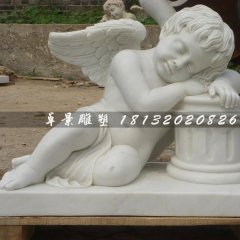 西方天使石雕，汉白玉天使雕塑