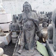 关公读书石雕，青石关公雕塑