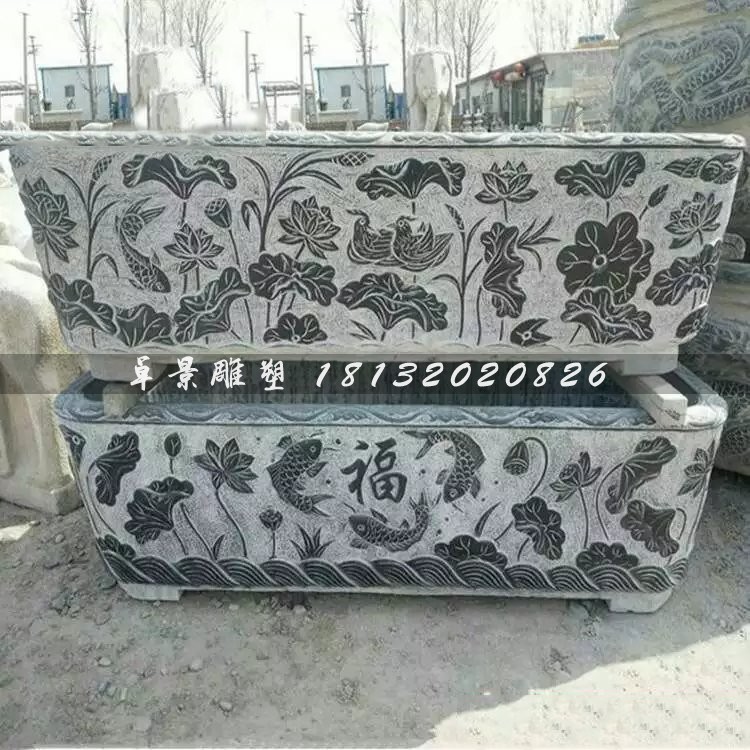 方形水缸石雕，仿古石雕