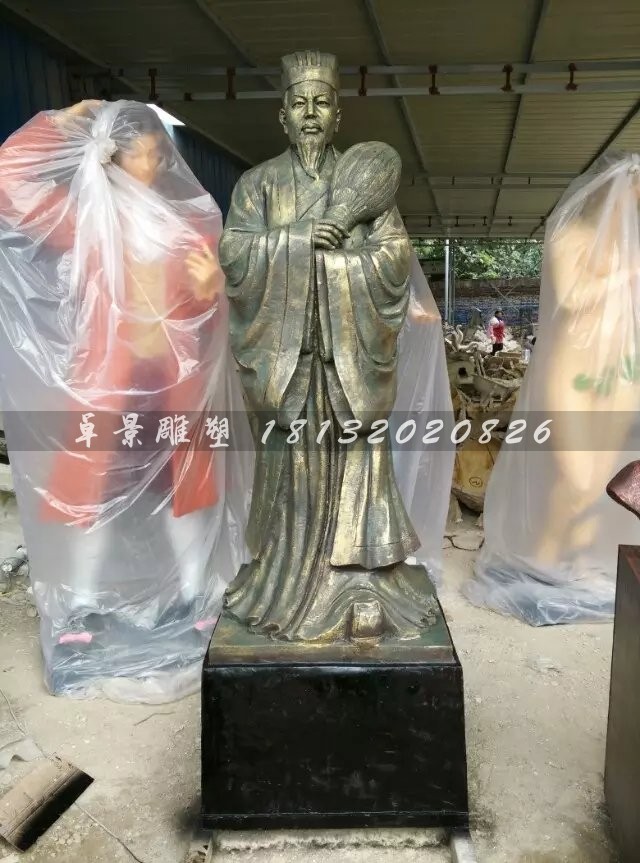 校园古代名人诸葛亮铜雕