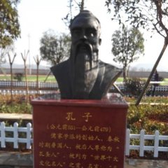 孔子铜雕像，校园名人铜雕
