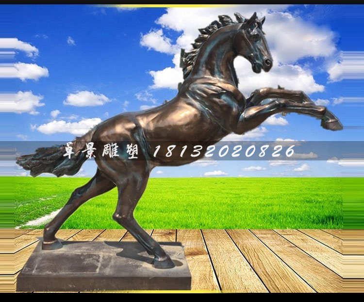 立马铜雕，广场铜马动物雕塑