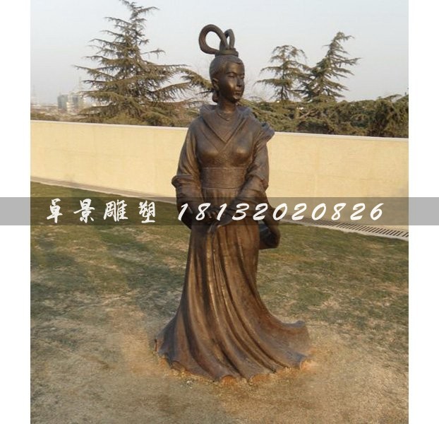 古代美女铜雕，广场古人雕塑