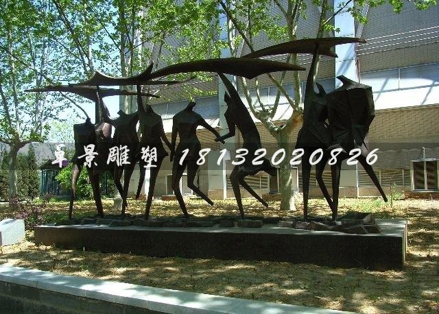 抽象人物铜雕，广场景观铜雕