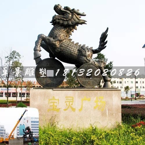 铜雕麒麟，大型神兽铜雕