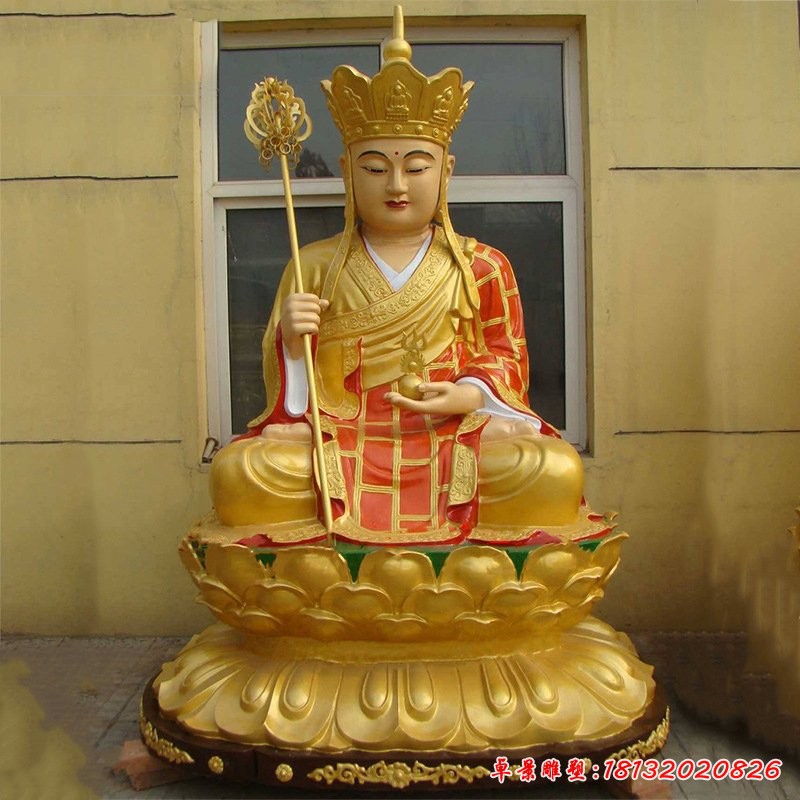 玻璃钢贴金地藏王寺庙佛像雕塑