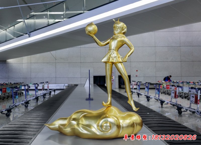 孙悟空铜雕，卡通孙悟空雕塑