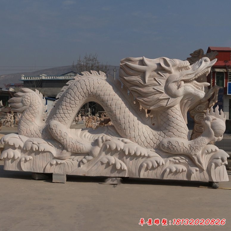 大理石广场龙雕塑
