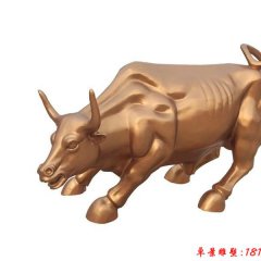 铜牛雕塑，广场华尔街牛