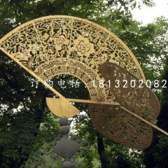 不锈钢扇子雕塑，公园景观不锈钢雕塑