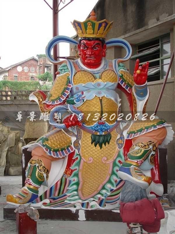 玻璃钢四大天王雕塑，玻璃钢彩色四大天王雕塑