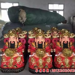 仿真财神雕塑，玻璃钢财神雕塑
