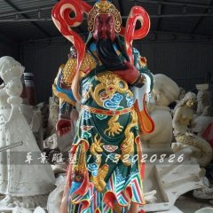 玻璃钢关公雕塑，玻璃钢关圣大帝雕塑