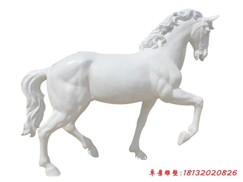 玻璃钢白马雕塑，玻璃钢动物雕塑