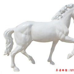 玻璃钢白马雕塑，玻璃钢动物雕塑