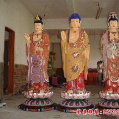 玻璃钢西方三圣雕塑，彩绘佛像雕塑