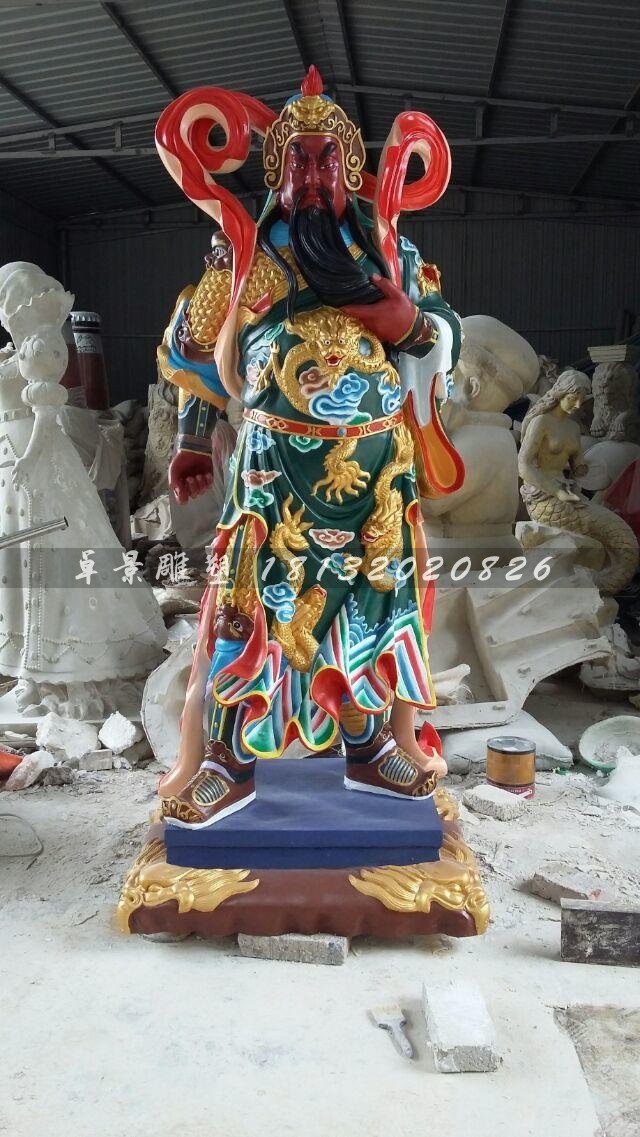 武财神雕塑，玻璃钢关公雕塑