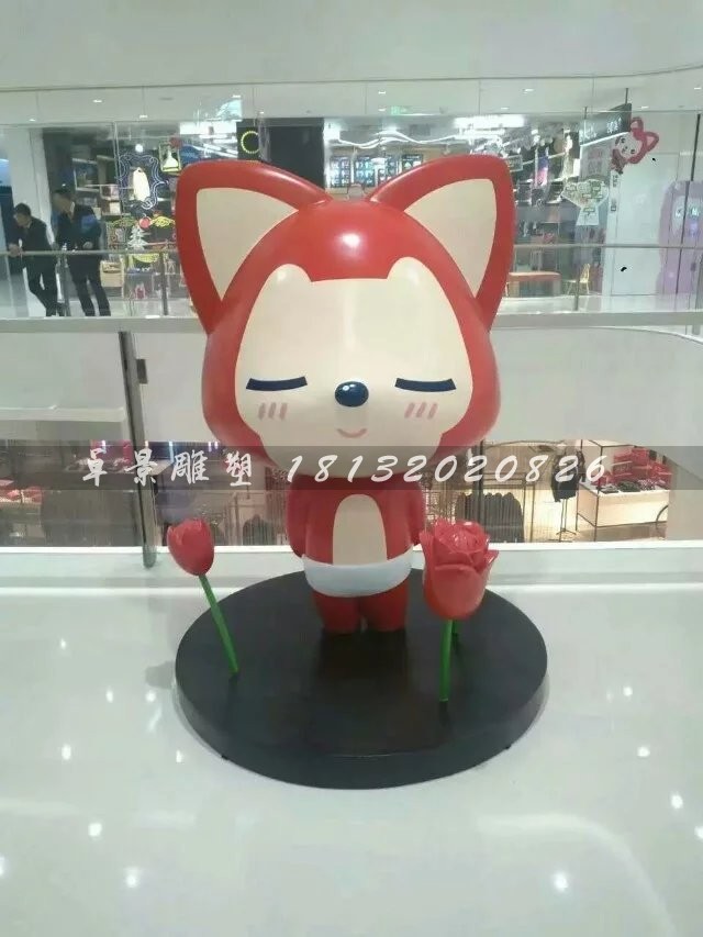阿狸雕塑，玻璃钢卡通雕塑