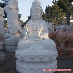 汉白玉宗教庙宇坐式观音
