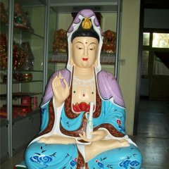 观音菩萨雕塑，玻璃钢彩绘观音雕塑