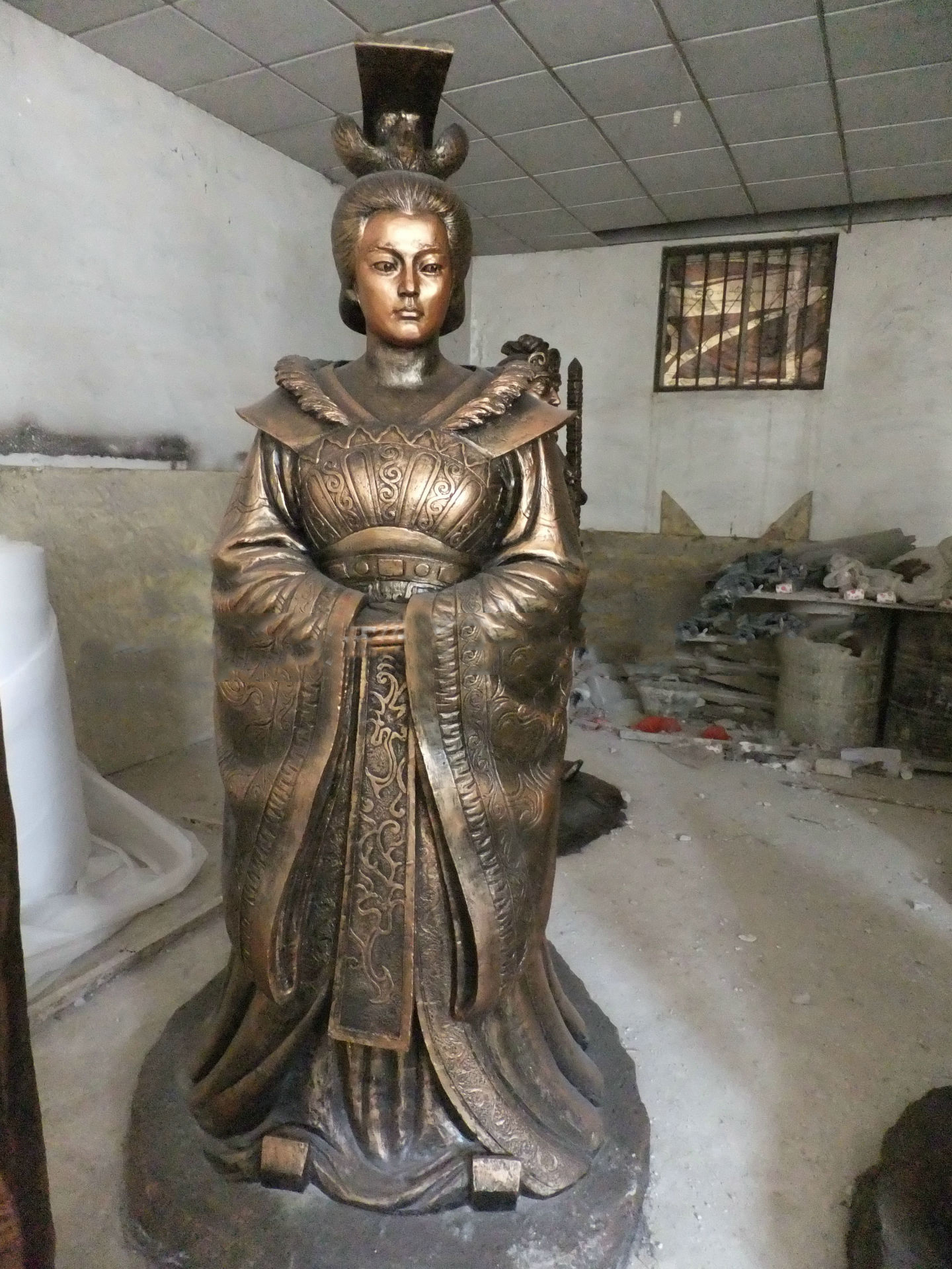 武则天雕塑，玻璃钢古代人物雕塑