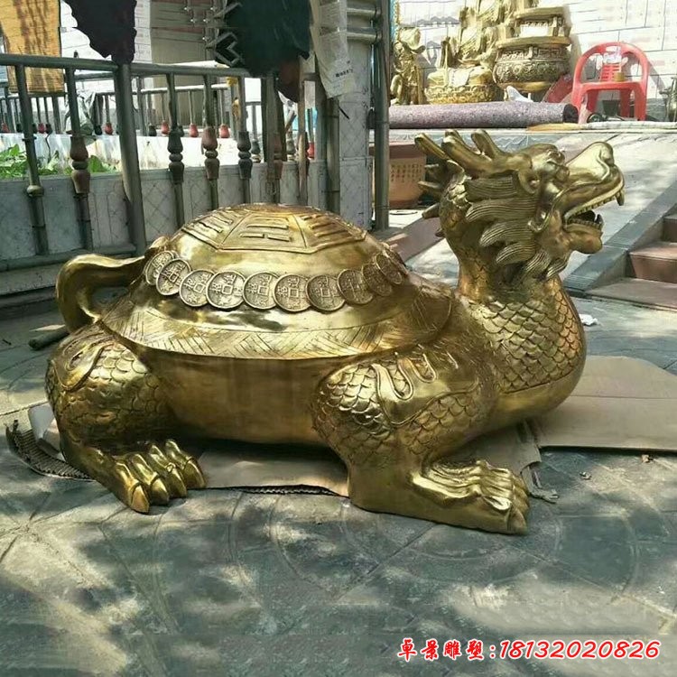 贴金龙龟铜雕
