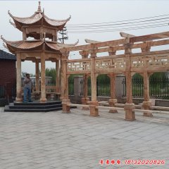 园林长廊凉亭石雕