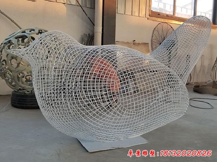 不锈钢编织小鸟雕塑