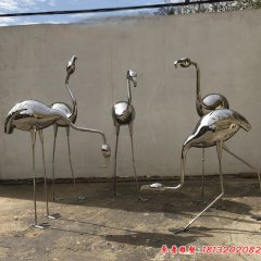 镜面不锈钢火烈鸟雕塑