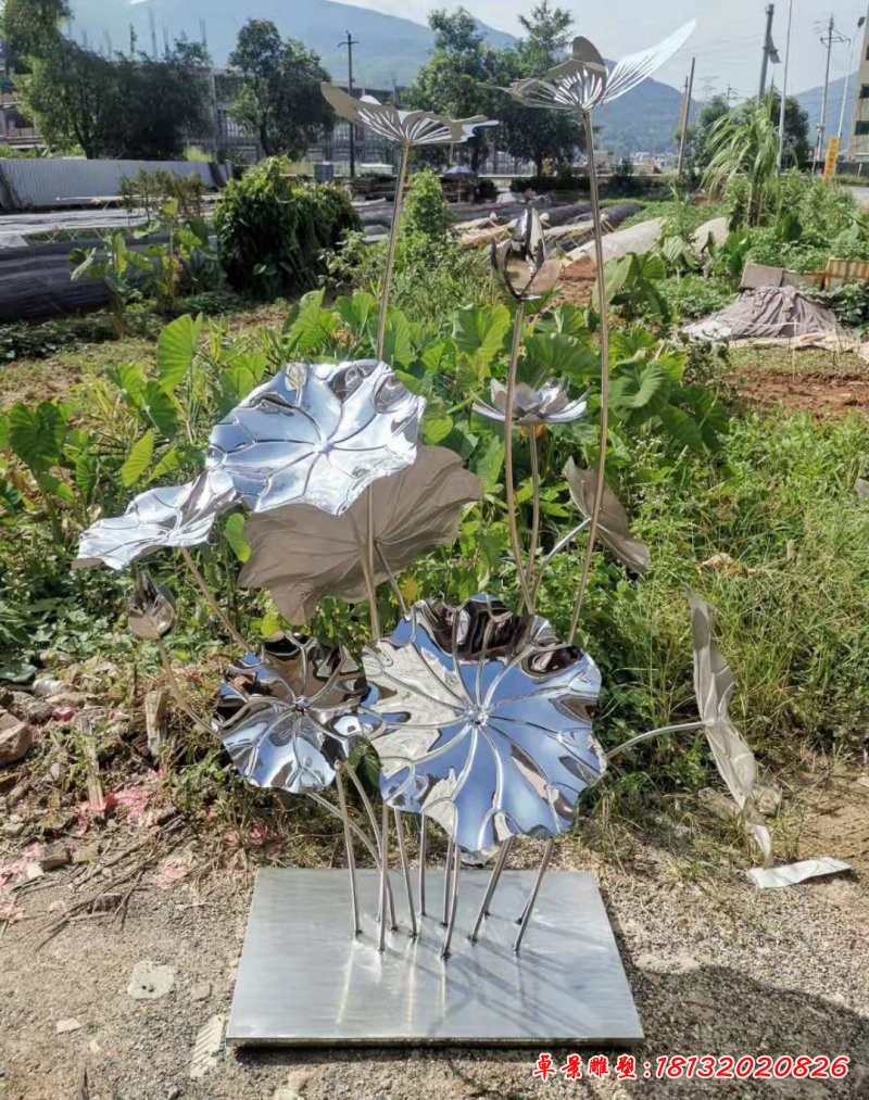 庭院不锈钢荷花雕塑