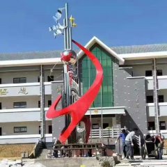 校园不锈钢抽象启航雕塑