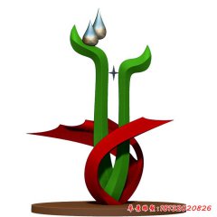 校园不锈钢抽象春芽雕塑