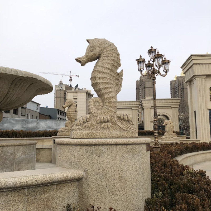 小区石雕海马