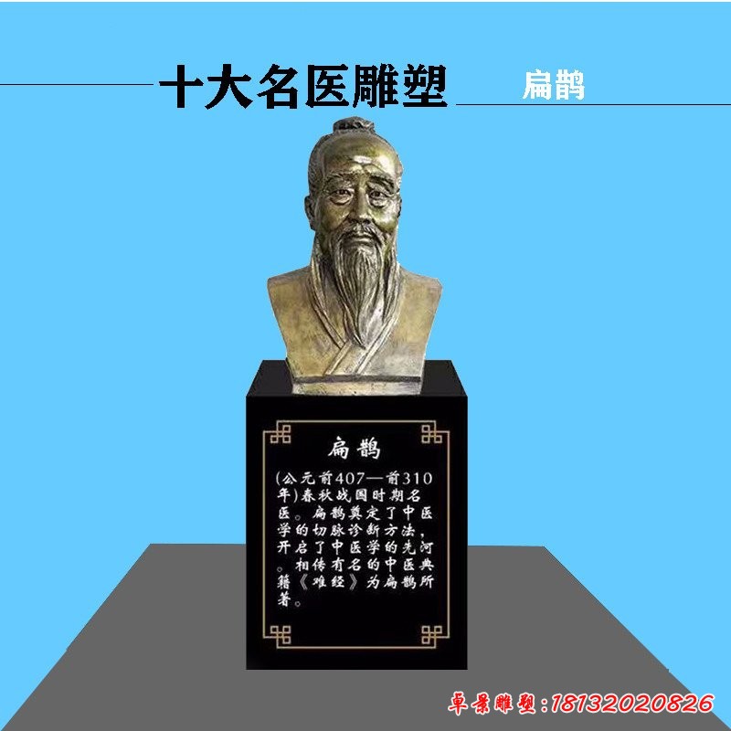 扁鹊名医胸像铜雕