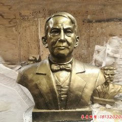 西方名人玻璃钢仿铜爱迪生头像