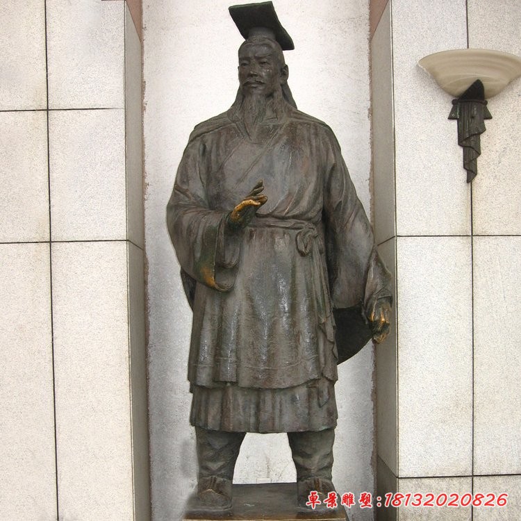 古代名人大禹铜雕像