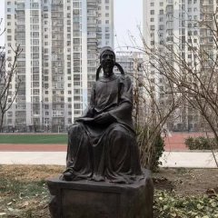 铜雕古代诗人李白